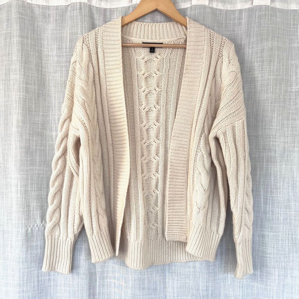 Banana Republic Wool Cashmere Blend Cable Knit Cardigan - Unisex